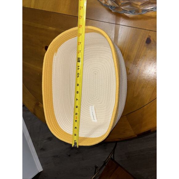 Container Store14 x 12 KonMari Marie Kondo Woven Basket Storage Bin Yellow White - Picture 4 of 5